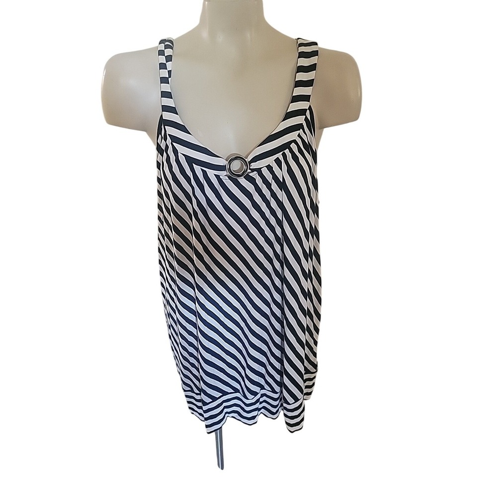 SPENSE plus size 3x Striped Beachy Casual Outdoor Summer Sleeveless Embellished